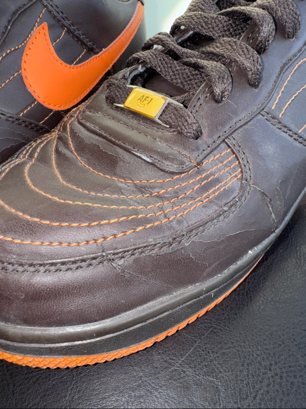 MAKE OFFER Charles Barkley Nike Air Force 1 CB34 Brown Shoes Orange CB34 s10 - Picture 7 of 16